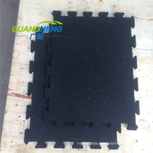 3-12 mm Thick Black Color SBR Interlocking Rubber Tiles, Size 1mx1m